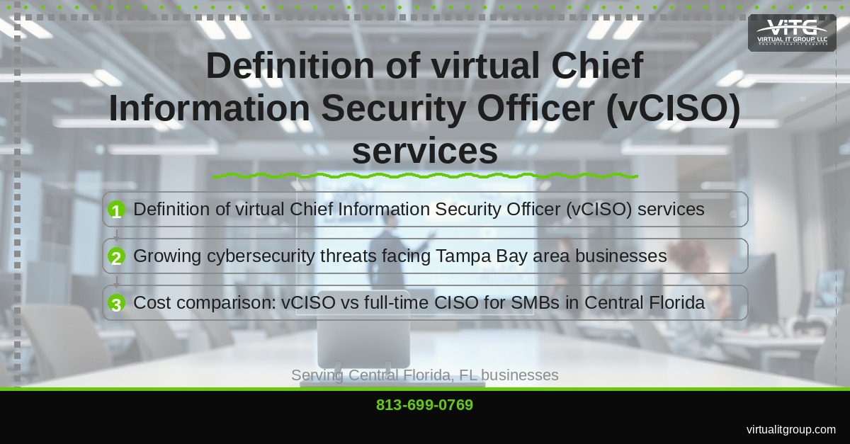 vCISO presenting security metrics dashboard to Tampa Bay business executives | vCISO Services — How MSPs Deliver Strategic Security Central Florida