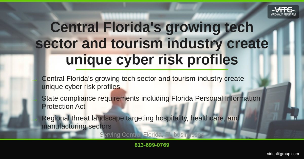CompTIA Security+ certified technician conducting cyber risk assessment for Central Florida business